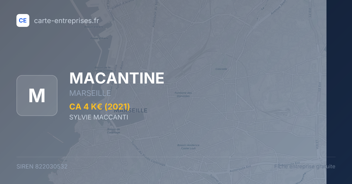 MACANTINE — 822030532 — fiche entreprise