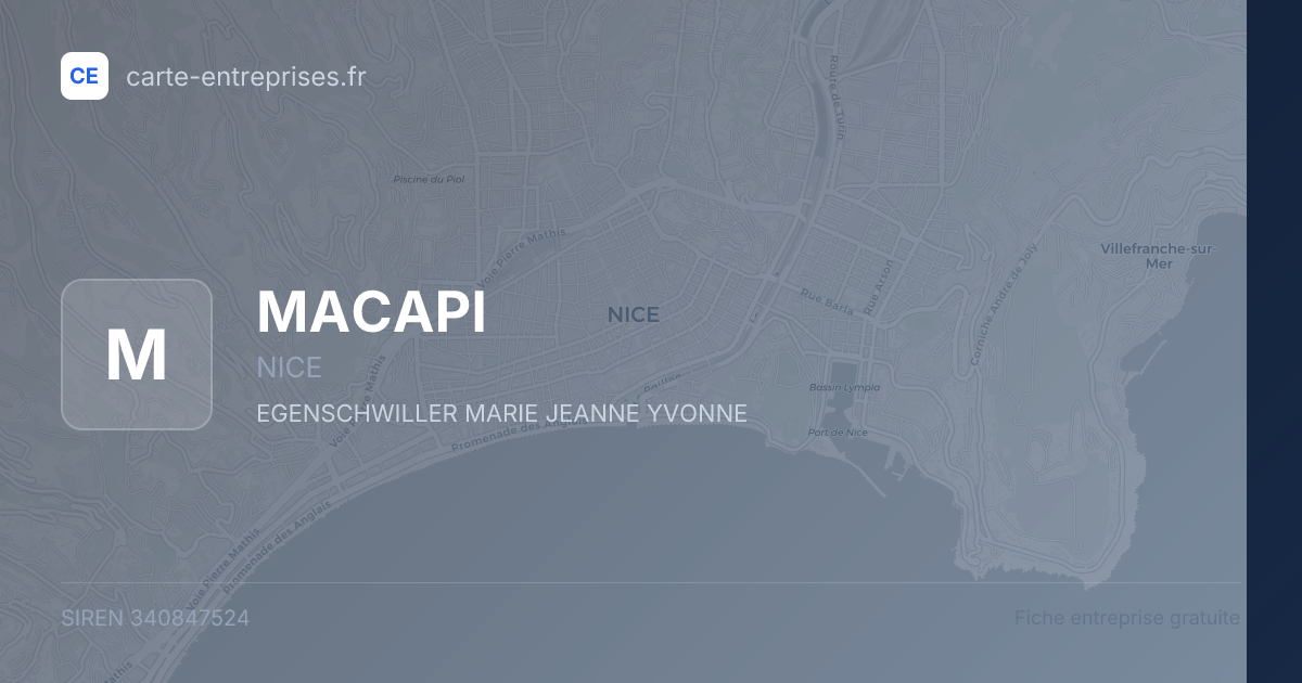 MACAPI — 340847524 — fiche entreprise