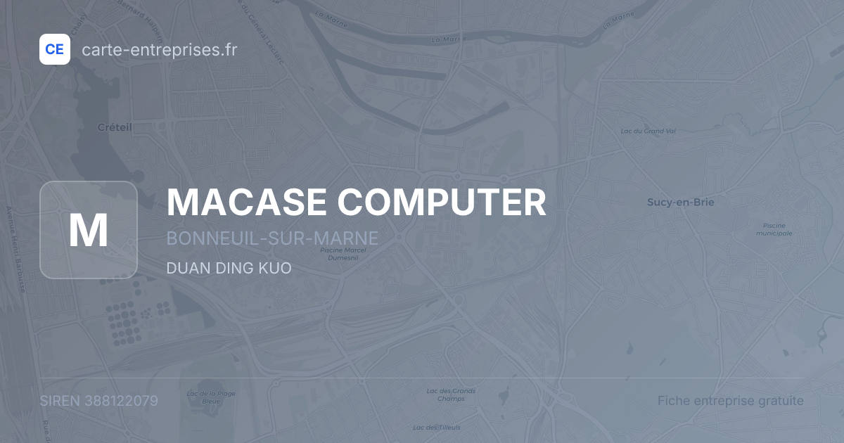 MACASE COMPUTER — 388122079 — fiche entreprise