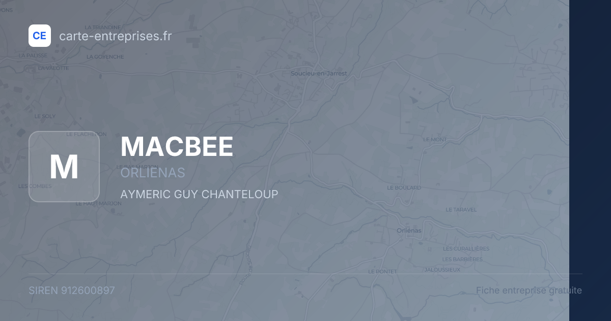 MACBEE — 912600897 — fiche entreprise