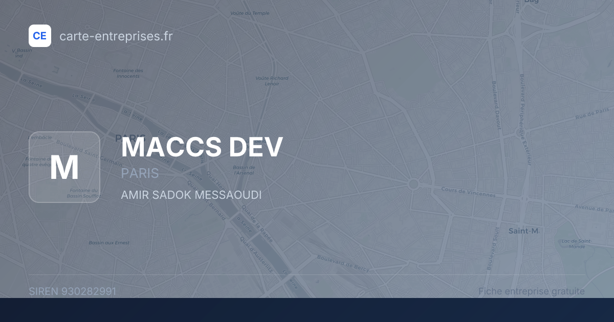 MACCS DEV — 930282991 — fiche entreprise