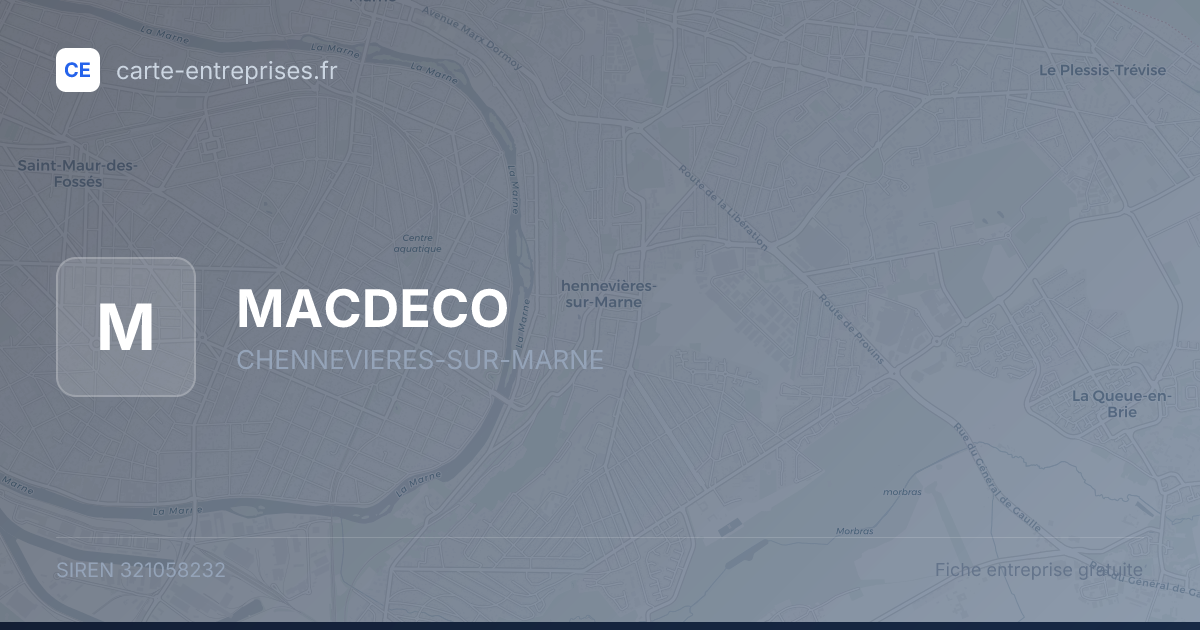 MACDECO — 321058232 — fiche entreprise