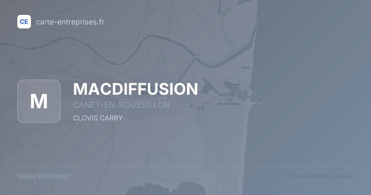 MACDIFFUSION — 524850427 — fiche entreprise