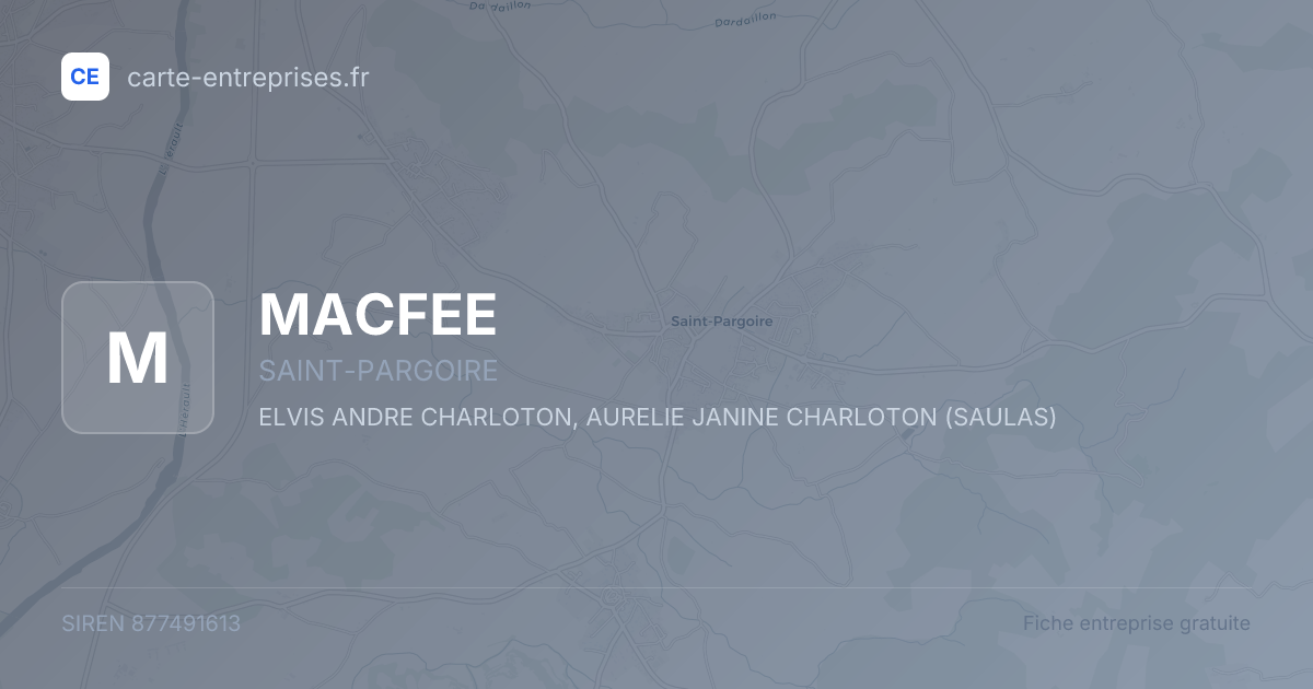 MACFEE — 877491613 — fiche entreprise