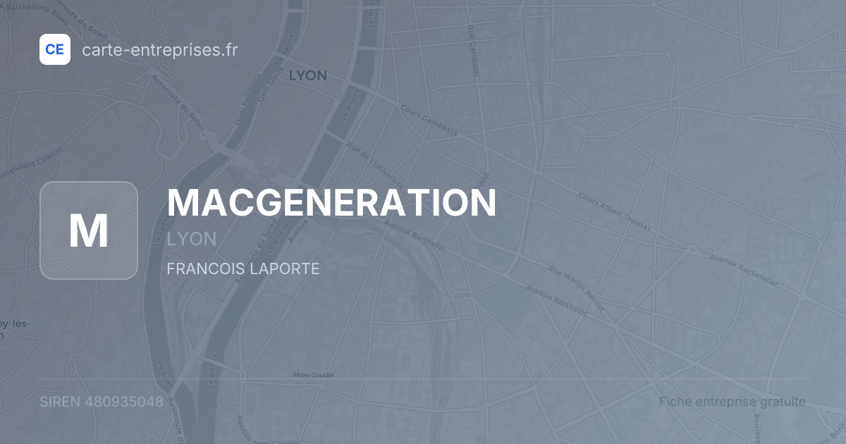 MACGENERATION — 480935048 — fiche entreprise