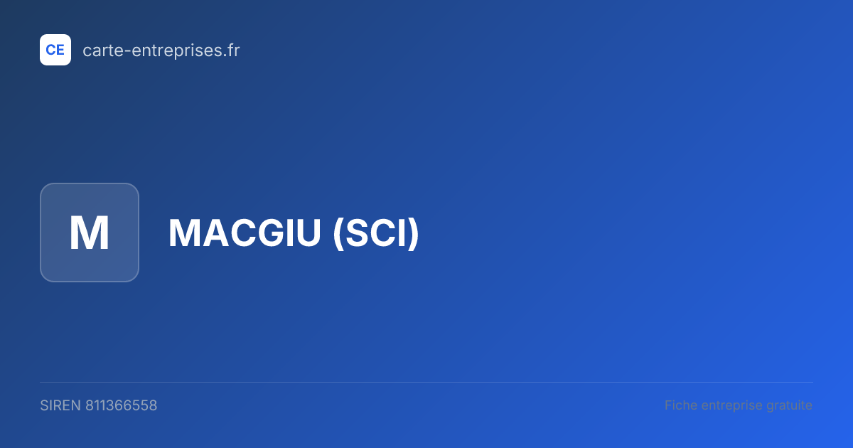 MACGIU (SCI) — 811366558 — fiche entreprise
