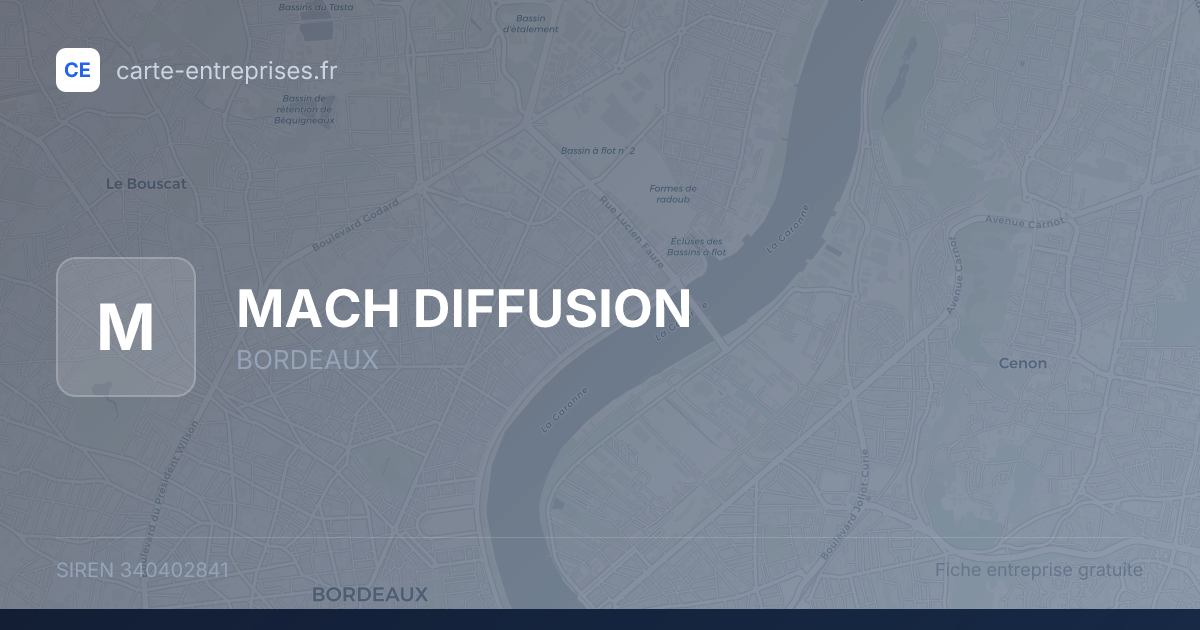 MACH DIFFUSION — 340402841 — fiche entreprise