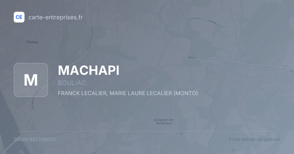 MACHAPI — 832106603 — fiche entreprise