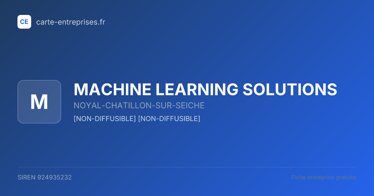 MACHINE LEARNING SOLUTIONS — 924935232 — fiche entreprise