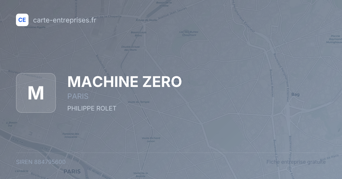 MACHINE ZERO — 884795600 — fiche entreprise