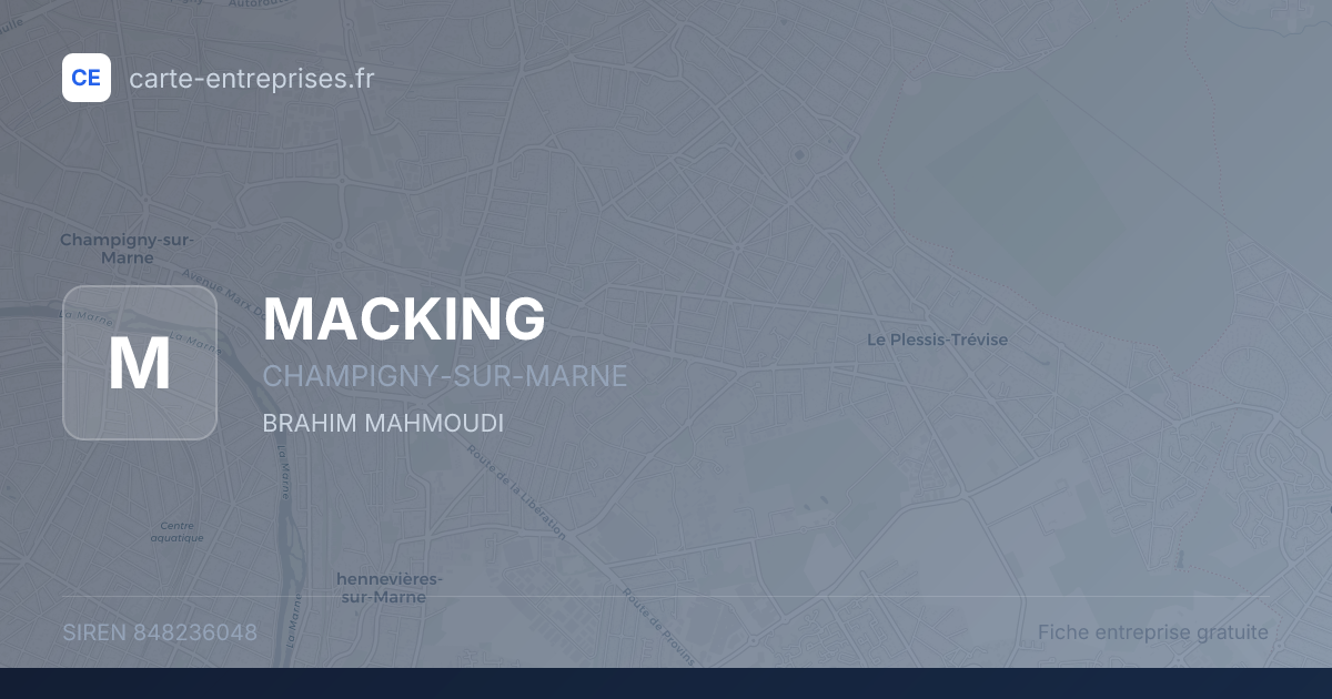 MACKING — 848236048 — fiche entreprise