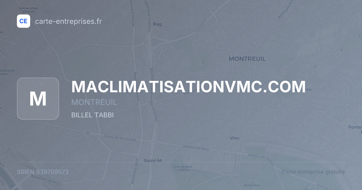 MACLIMATISATIONVMC.COM — 839709573 — fiche entreprise