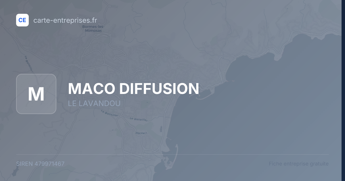 MACO DIFFUSION — 479971467 — fiche entreprise