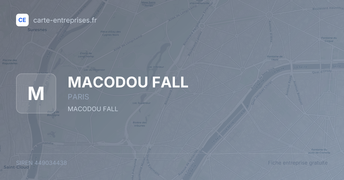 MACODOU FALL — 449034438 — fiche entreprise