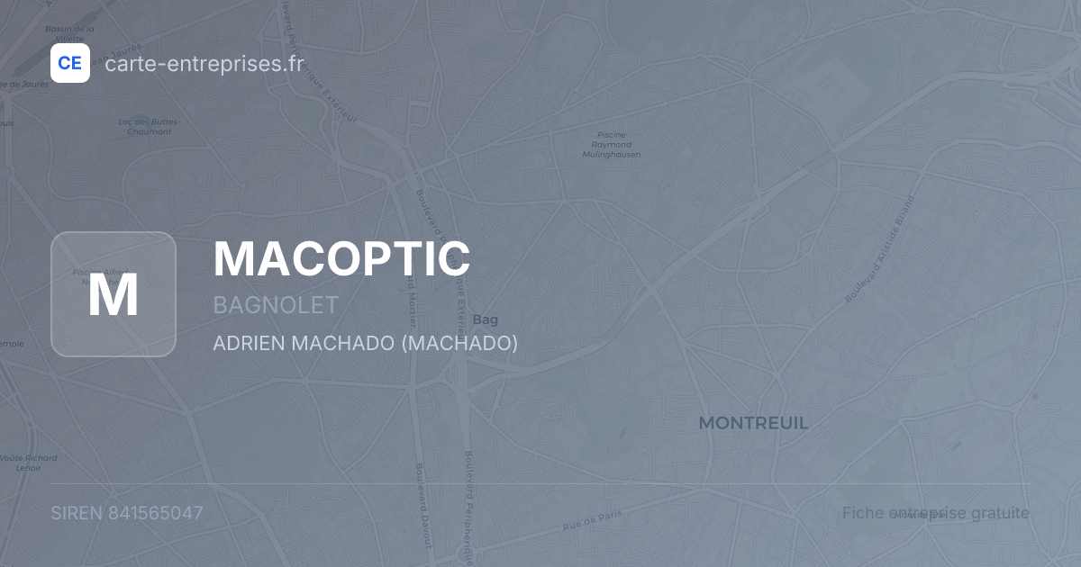 MACOPTIC — 841565047 — fiche entreprise