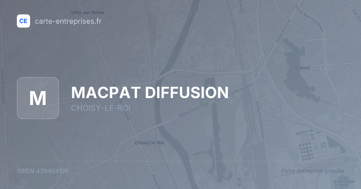 MACPAT DIFFUSION — 439404195 — fiche entreprise