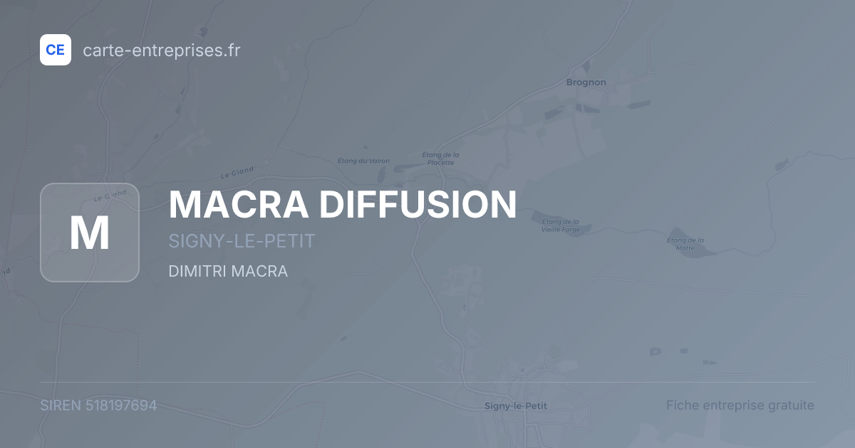 MACRA DIFFUSION — 518197694 — fiche entreprise