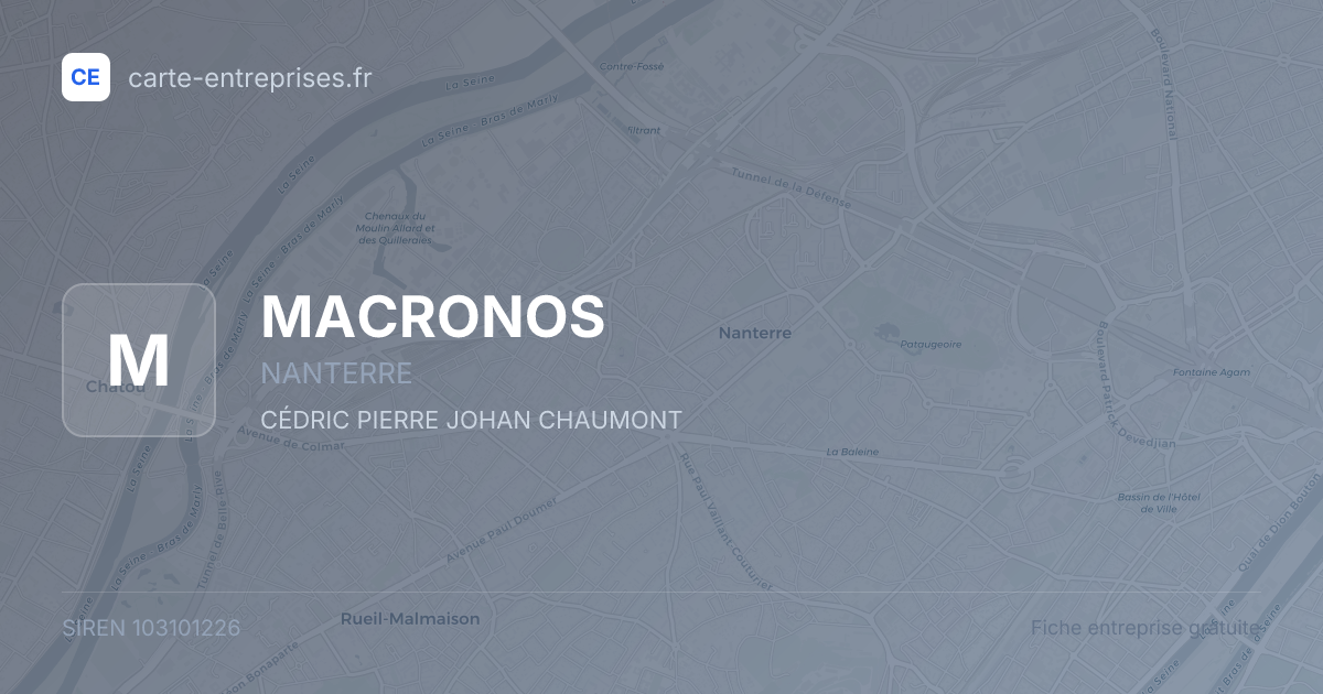 MACRONOS — 103101226 — fiche entreprise