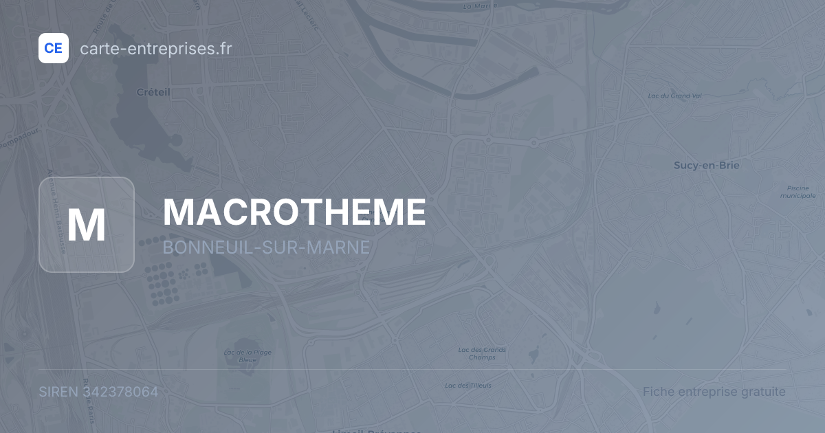 MACROTHEME — 342378064 — fiche entreprise