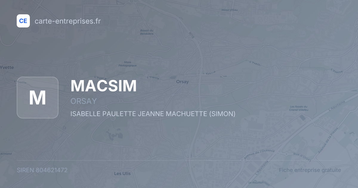 MACSIM — 804621472 — fiche entreprise