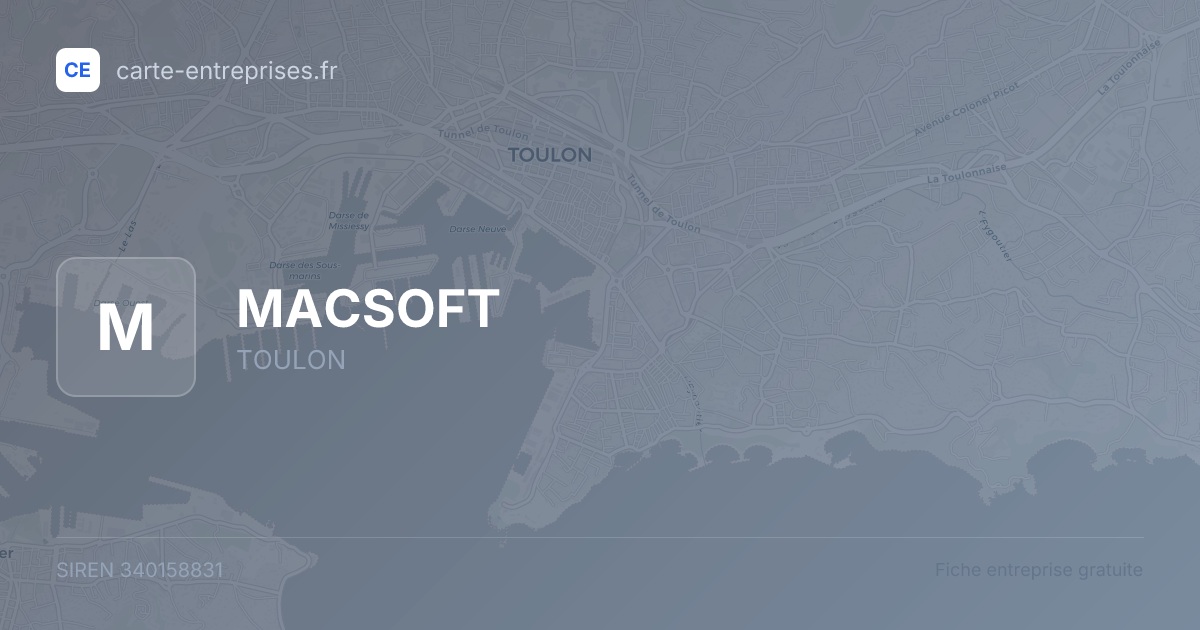 MACSOFT — 340158831 — fiche entreprise