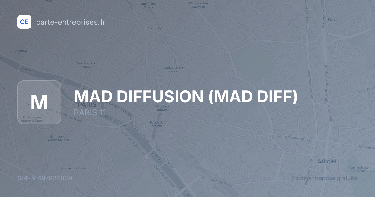MAD DIFFUSION (MAD DIFF) — 487824039 — fiche entreprise