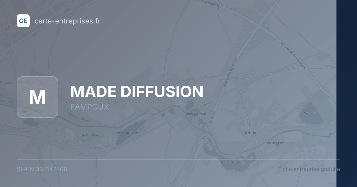 MADE DIFFUSION — 332147800 — fiche entreprise