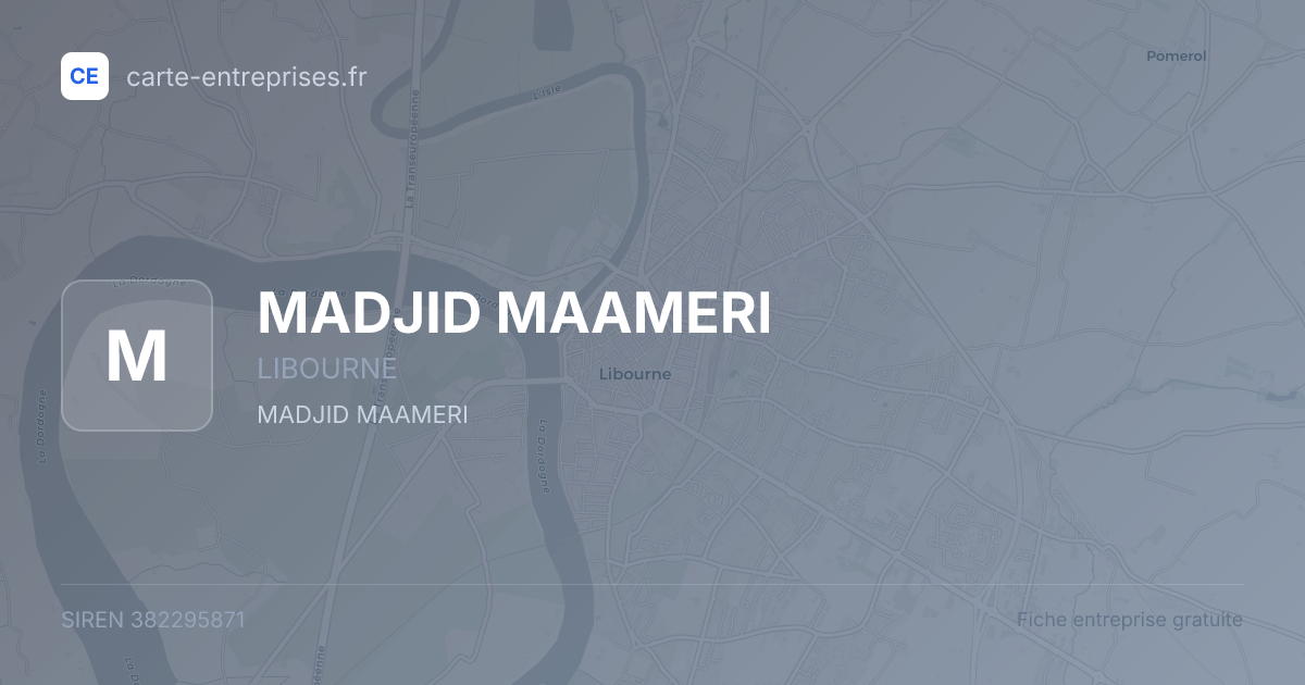 MADJID MAAMERI — 382295871 — fiche entreprise