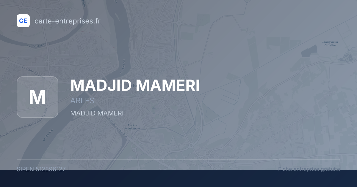 MADJID MAMERI — 512896127 — fiche entreprise