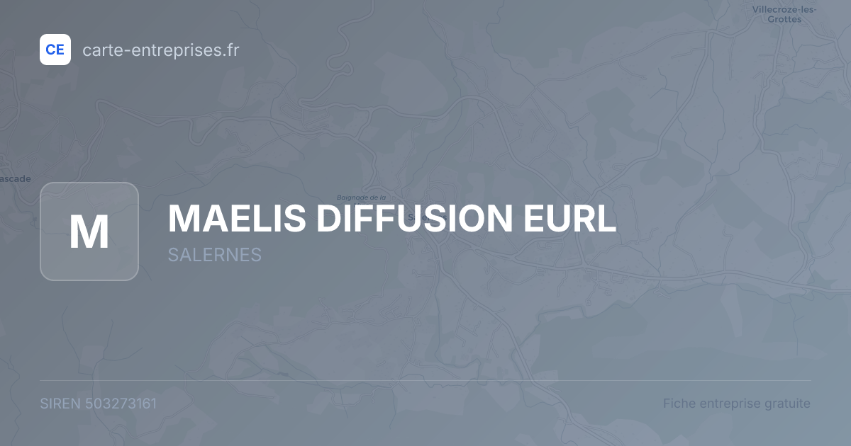 MAELIS DIFFUSION EURL — 503273161 — fiche entreprise