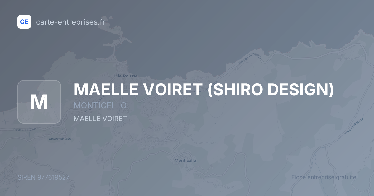 MAELLE VOIRET (SHIRO DESIGN) — 977619527 — fiche entreprise