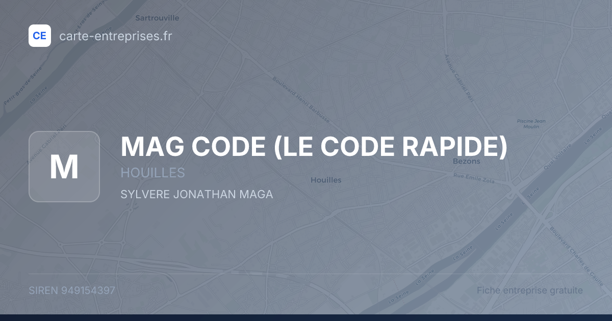 MAG CODE (LE CODE RAPIDE) — 949154397 — fiche entreprise