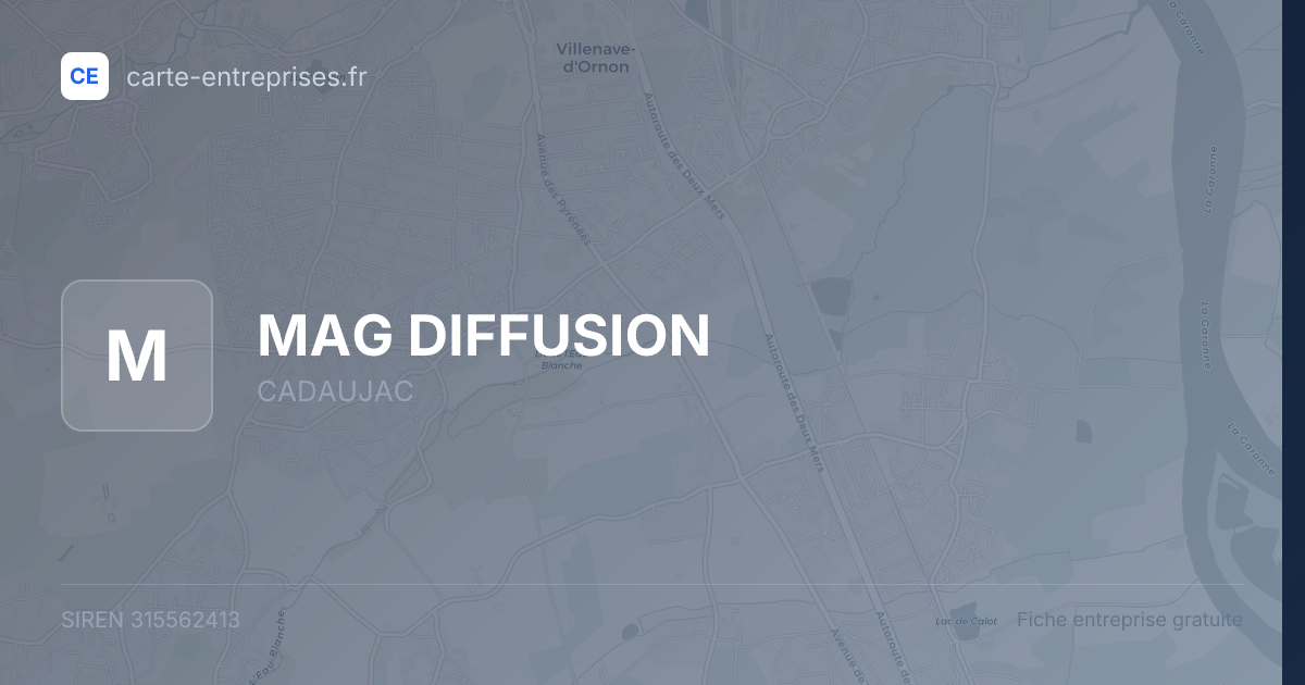 MAG DIFFUSION — 315562413 — fiche entreprise