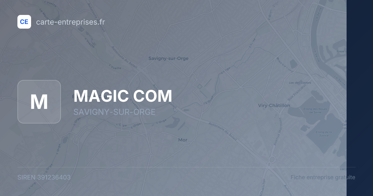 MAGIC COM — 391236403 — fiche entreprise