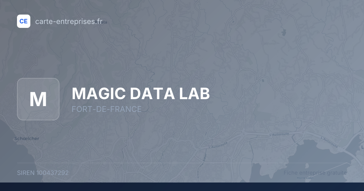 MAGIC DATA LAB — 100437292 — fiche entreprise