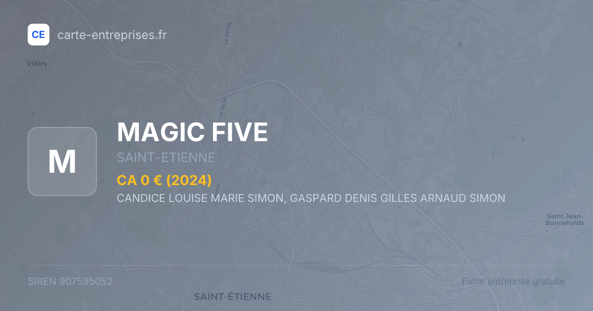 MAGIC FIVE — 907595052 — fiche entreprise