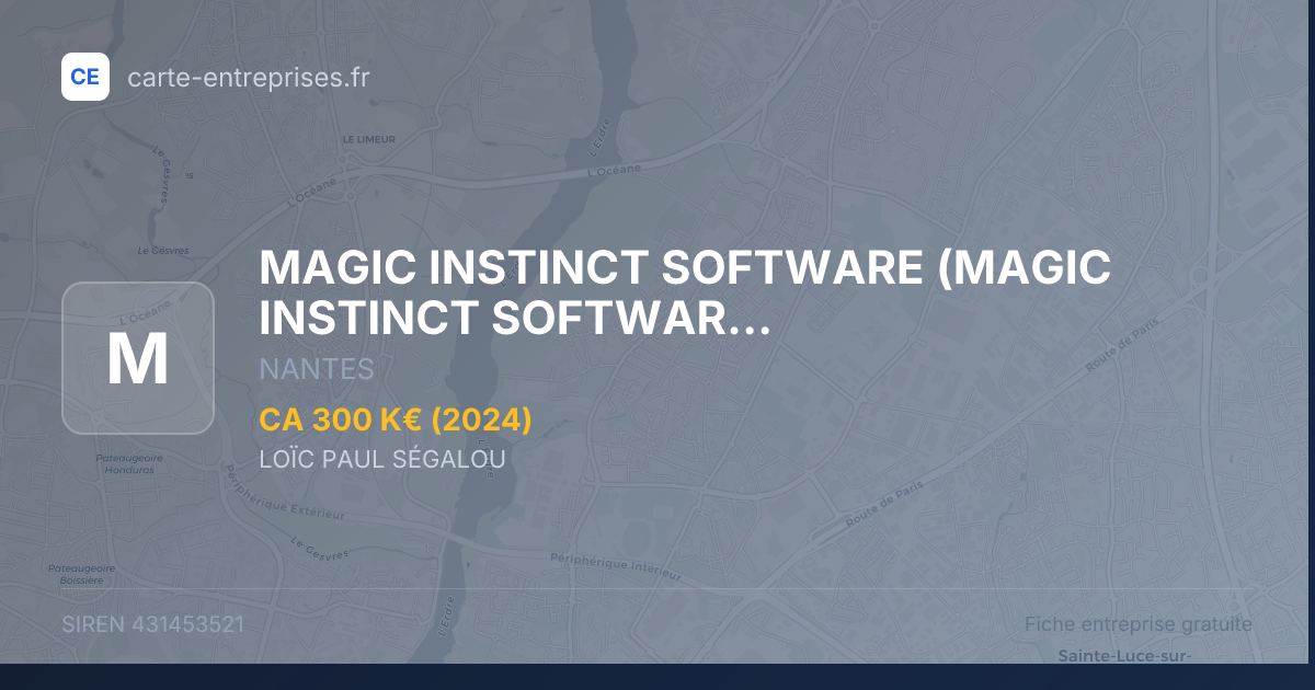 MAGIC INSTINCT SOFTWARE (MAGIC INSTINCT SOFTWARE) (MIS) — 431453521 — fiche entreprise