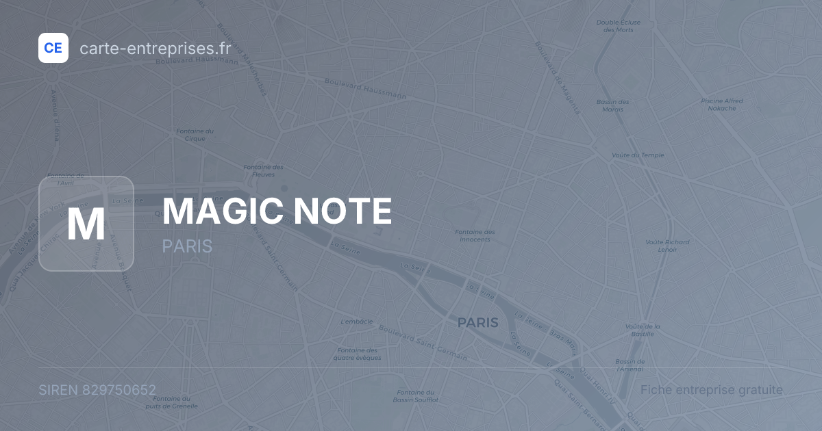 MAGIC NOTE — 829750652 — fiche entreprise