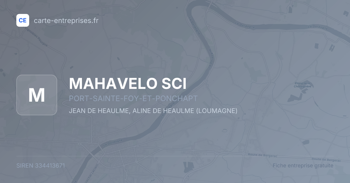 MAHAVELO SCI — 334413671 — fiche entreprise