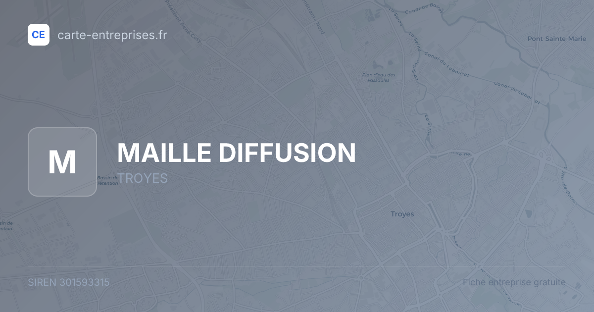 MAILLE DIFFUSION — 301593315 — fiche entreprise