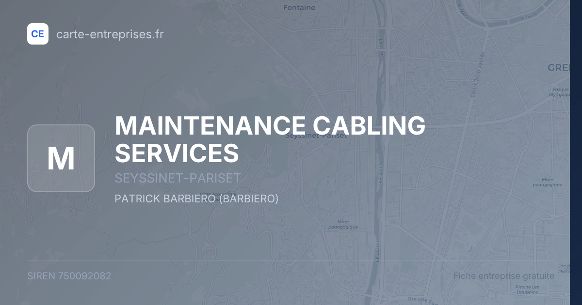 MAINTENANCE CABLING SERVICES — 750092082 — fiche entreprise