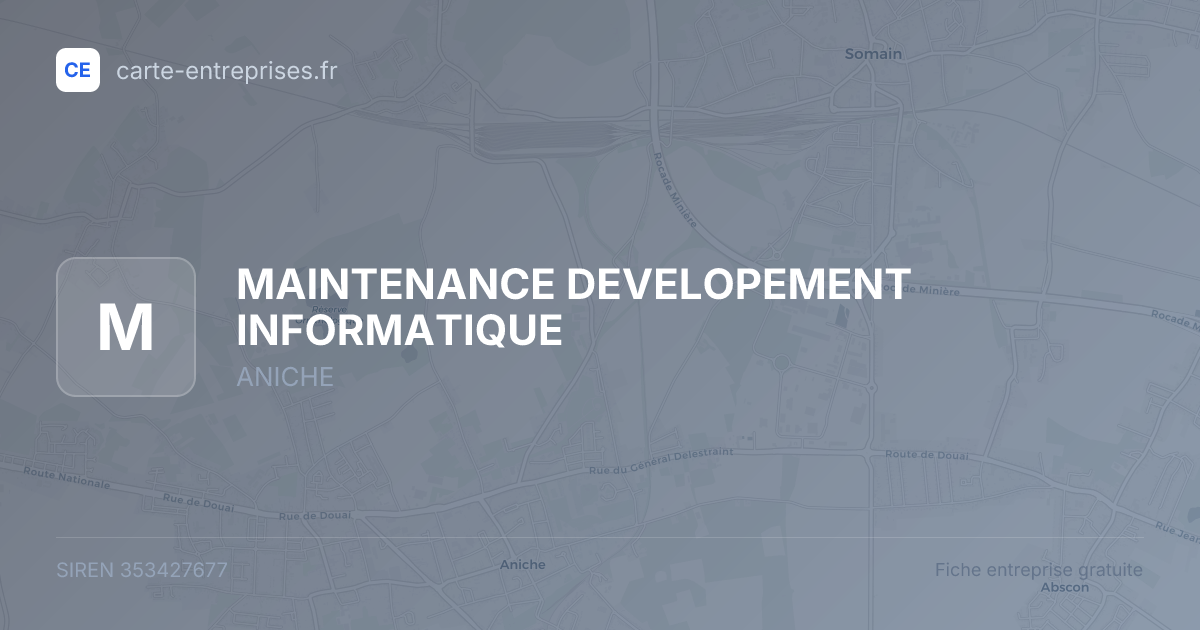 MAINTENANCE DEVELOPEMENT INFORMATIQUE — 353427677 — fiche entreprise