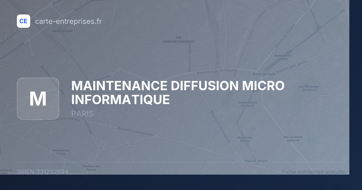 MAINTENANCE DIFFUSION MICRO INFORMATIQUE — 331232694 — fiche entreprise