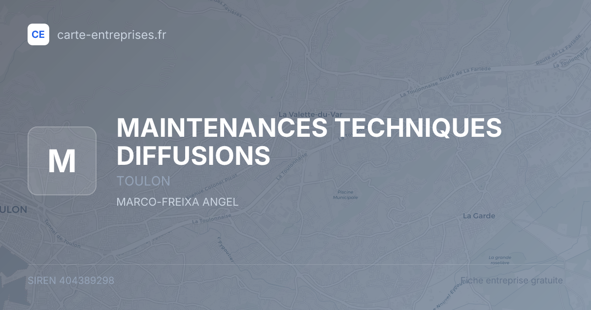 MAINTENANCES TECHNIQUES DIFFUSIONS — 404389298 — fiche entreprise