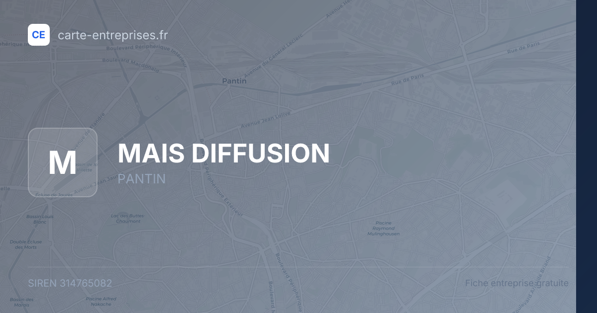 MAIS DIFFUSION — 314765082 — fiche entreprise