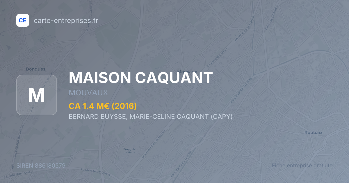 MAISON CAQUANT — 886180579 — fiche entreprise