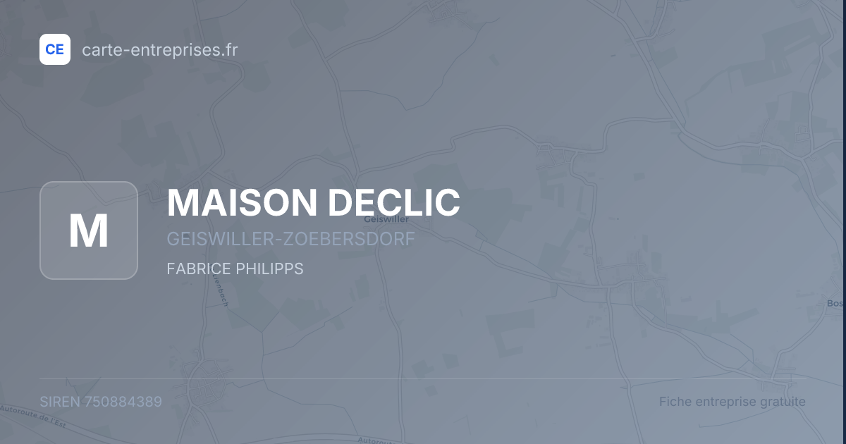 MAISON DECLIC — 750884389 — fiche entreprise