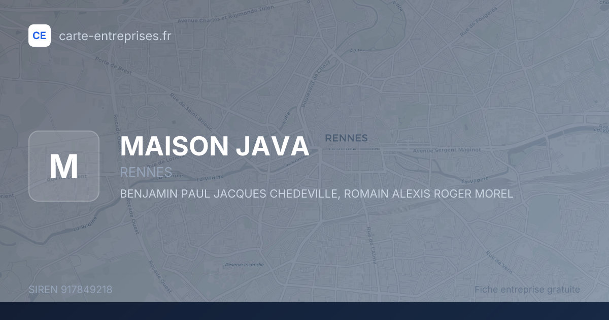 MAISON JAVA — 917849218 — fiche entreprise