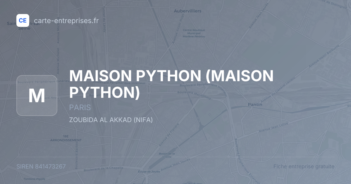 MAISON PYTHON — 841473267 — fiche entreprise