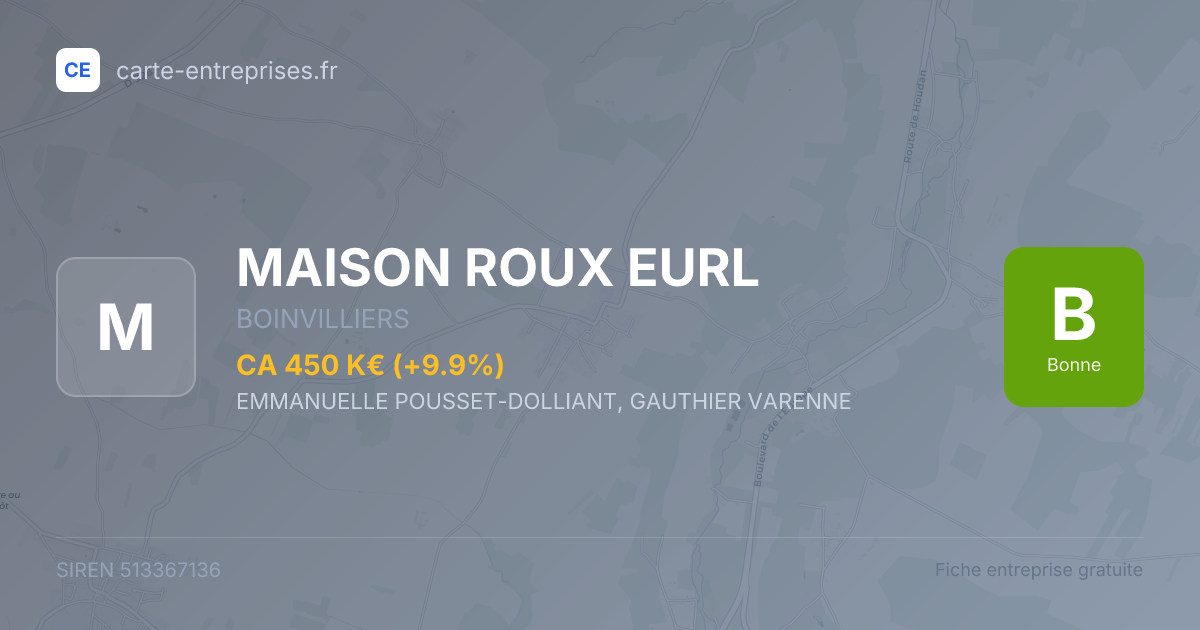 MAISON ROUX EURL — 513367136 — fiche entreprise